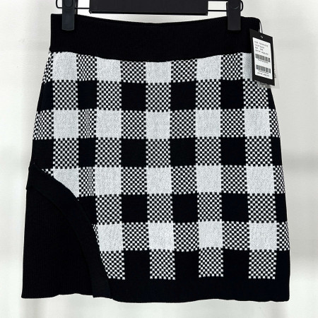 [행복한백화점][파사디]체크 니트 셋업 스커트 블랙 여성 치마 P24SKK331S