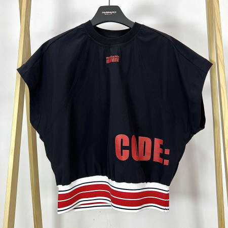 [행복한백화점][파사디]드롭숄더 시보리 조끼 블랙 여성 점퍼 P24MTP152S