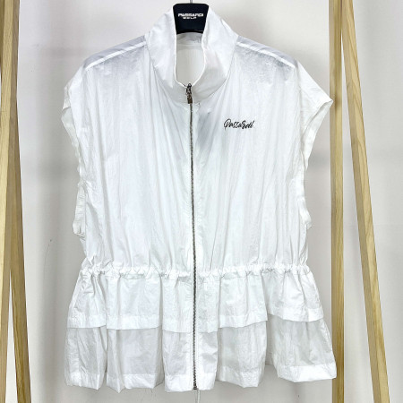 [행복한백화점][파사디]간절기 플레어 캉캉 집업 베스트 화이트 여성 조끼 P24SWV741M