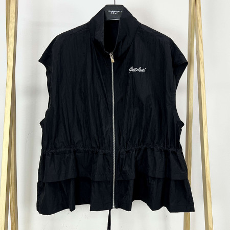 [행복한백화점][파사디]간절기 플레어 캉캉 집업 베스트 블랙 여성 조끼 P24SWV741M