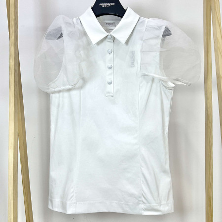 [행복한백화점][파사디]볼륨소매 카라 티셔츠 화이트 여성 P24MTY164M