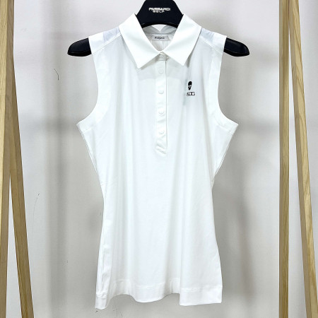 [행복한백화점][파사디]뒷 V 후라시 Y에리 민소매 티셔츠 화이트 여성 P24MTL189X