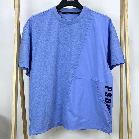 [행복한백화점][파사디]우븐패치 라운드넥 반팔 티셔츠 스카이블루 남성 Q24MTP053M