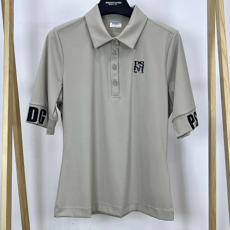 [행복한백화점][파사디]소매 로고프린트 5부소매 카라 티셔츠 아이베이지 여성 P24MTY161H