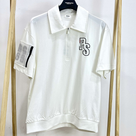 [행복한백화점][파사디]소매 메쉬포켓 포인트 오버핏 제에리 티셔츠 화이트 남성 Q24MTY064M