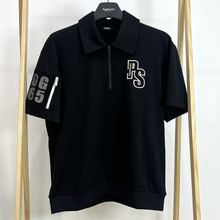 [행복한백화점][파사디]소매 메쉬포켓 포인트 오버핏 제에리 티셔츠 블랙 남성 Q24MTY064M