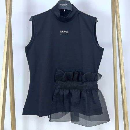 [행복한백화점][파사디] 셔링장식 반목 민소매 나시 티셔츠 블랙 여성 P24MTL186M