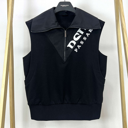 [행복한백화점][파사디]윙카라 집업 나시 베스트 블랙 여성 조끼 P24MTV195M