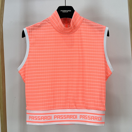 [행복한백화점][파사디]하이넥 민소매 크롭 티셔츠 네온코랄 여성 P24MTL187X