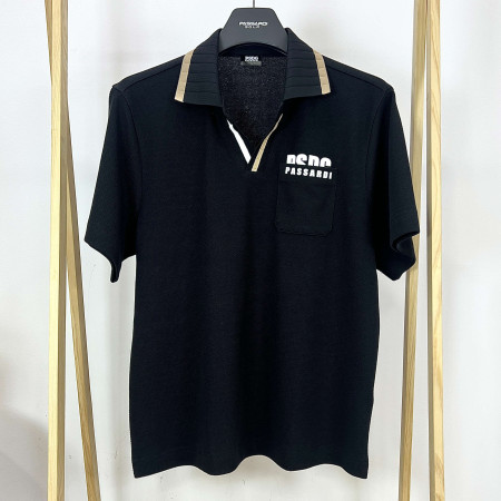 [행복한백화점][파사디]앞마이 변형 요꼬에리 반팔 티셔츠 블랙 남성 Q24MTT072M