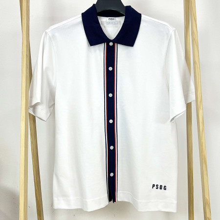 [행복한백화점][파사디]에리 배색 셔츠형 반팔 카라 티셔츠 화이트 남성 Q24MTT078M