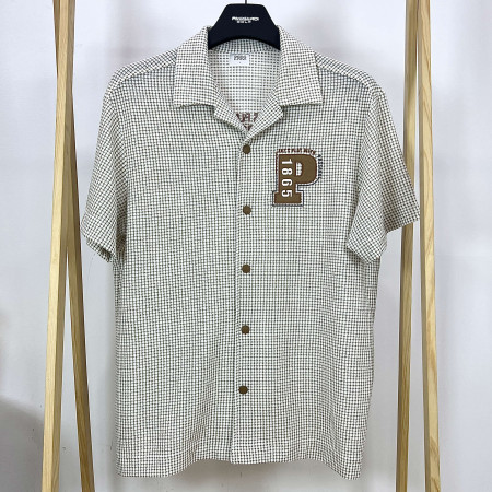 [행복한백화점][파사디]2도 자카드 제에리 셔츠형 티셔츠 베이지 남성 Q24MTY068M