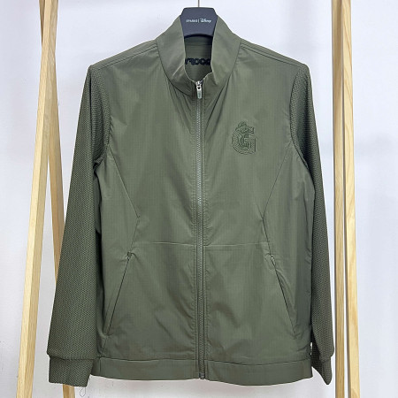 [행복한백화점][디즈니골프]소매배색 슬림핏 하프넥 집업 점퍼 카키 남성 점퍼 DO1MJP002