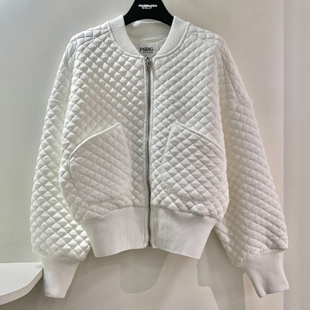 [행복한백화점][파사디]간절기 다이마루 퀼팅 바람막이 집업 점퍼 화이트 여성 P24FTJ141S