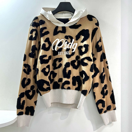 [행복한백화점][파사디]셔닐사 믹스 자가드 후드 니트 티셔츠 베이지 여성 P24FKP320M