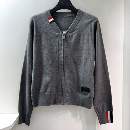 [행복한백화점][파사디]간절기 브이넥 배색라인 니트 집업 가디건 멜란지그레이 여성 P24FKC301X