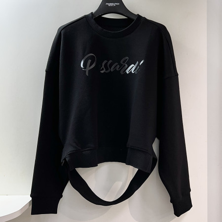 [행복한백화점][파사디]간절기 벨트장식 라운드 맨투맨 티셔츠 블랙 여성 P24FTP106S