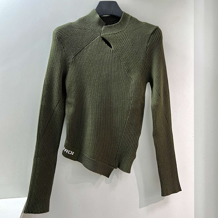 [행복한백화점][파사디]트임포인트 골조직 긴팔 니트 티셔츠 카키 여성 P24FKP321X