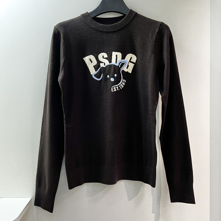 [행복한백화점][파사디]로고 인타샤 라운드넥 긴팔 니트 브라운 여성 P24FKP311M