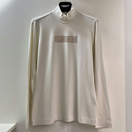 [행복한백화점][파사디]간절기 하이넥 긴팔 티셔츠 아이베이지 여성 P24FTP101M