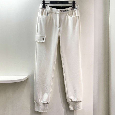 [행복한백화점][파사디]TAPE 장식 일자 조거핏 팬츠 화이트 여성 바지 P24FSL503X