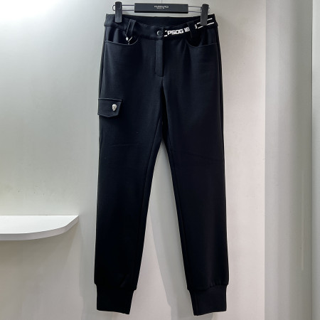 [행복한백화점][파사디]TAPE 장식 일자 조거핏 팬츠 블랙 여성 바지 P24FSL503X