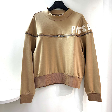 [행복한백화점][파사디]지퍼포인트 래글런 맨투맨 티셔츠 베이지 여성 P24FTP105M