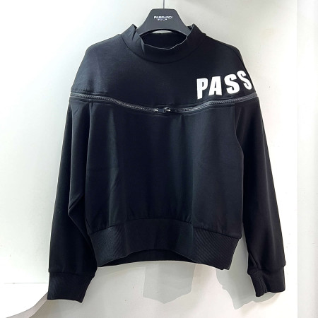 [행복한백화점][파사디]지퍼포인트 래글런 맨투맨 티셔츠 블랙 여성 P24FTP105M