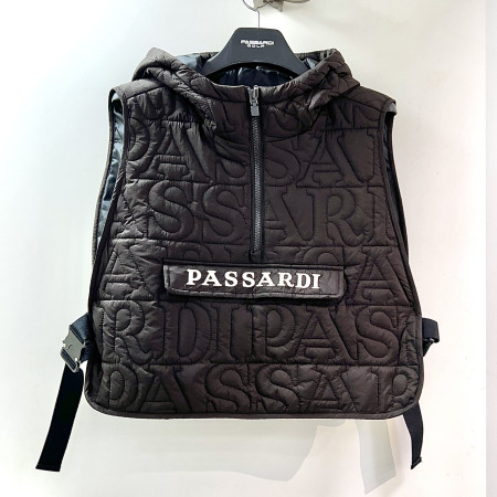 [행복한백화점][파사디]우븐 퀼팅 후드 베스트 다크브라운 여성 조끼 P24FWV742S