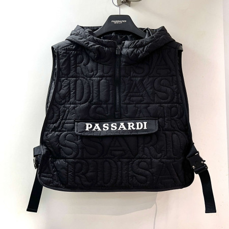 [행복한백화점][파사디]우븐 퀼팅 후드 베스트 블랙 여성 조끼 P24FWV742S