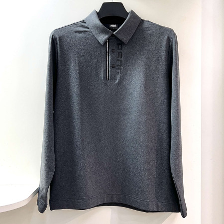 [행복한백화점][파사디]지퍼포인트 긴팔 카라 티셔츠 멜란지그레이 남성 Q24FTY034X