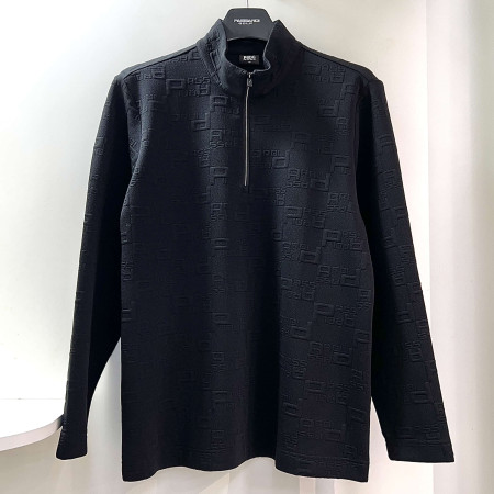 [행복한백화점][파사디]로고패턴 자카드 반집업 긴팔 티셔츠 블랙 남성 Q24FTP002X