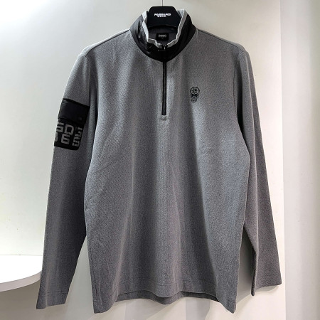 [행복한백화점][파사디]우븐패치 반집업 긴팔 티셔츠 멜란지그레이 남성 Q24FTP003X