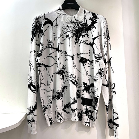 [행복한백화점][파사디]크랙 프린팅 니트 티셔츠 화이트 남성 Q24FKP214X