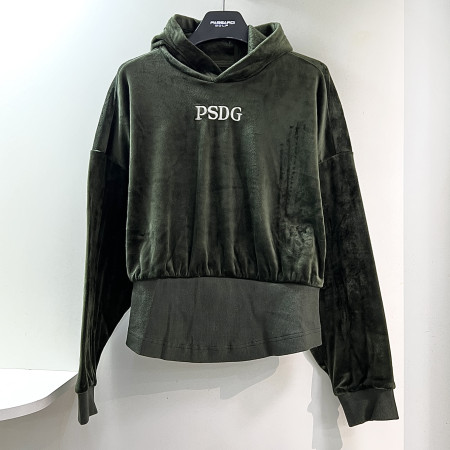 [행복한백화점][파사디]간절기 벨벳 후드 긴팔 티셔츠 카키 여성 P24FTP104S