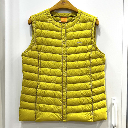 [행복한백화점][루이까스텔]베이직 경량 구스다운 라운드넥 조끼 옐로우 여성 7LDJP908