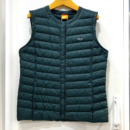 [행복한백화점][루이까스텔]베이직 경량 구스다운 라운드넥 조끼 그린 여성 7LDJP908