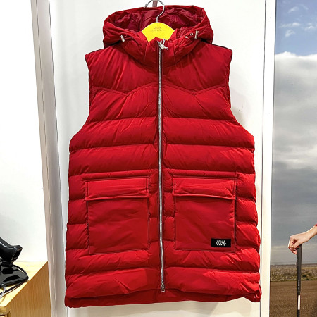 [행복한백화점][루이까스텔]FW 롱기장 후드 패딩 조끼 레드 여성 7LDJP909