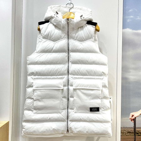 [행복한백화점][루이까스텔]FW 롱기장 후드 패딩 조끼 화이트 여성 7LDJP909