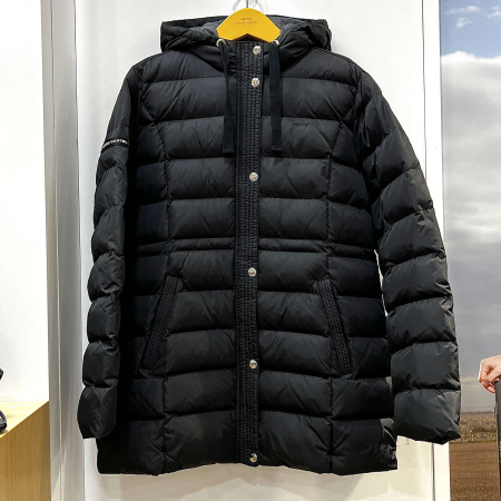 [행복한백화점][루이까스텔]히든지퍼 롱기장 후드 볼패딩 점퍼 블랙 여성 겨울 7LDJP906