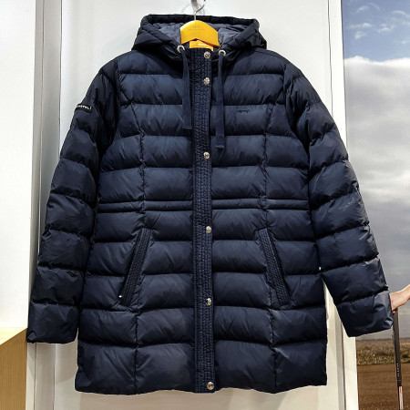 [행복한백화점][루이까스텔]히든지퍼 롱기장 후드 볼패딩 점퍼 네이비 여성 겨울 7LDJP906