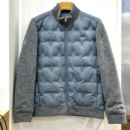 [행복한백화점][루이까스텔]니트배색 덕다운 튜브 점퍼 블루 남성 7MDJP001