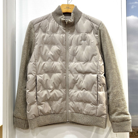 [행복한백화점][루이까스텔]니트배색 덕다운 튜브 점퍼 베이지 남성 7MDJP001