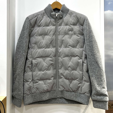 [행복한백화점][루이까스텔]니트배색 덕다운 튜브 점퍼 라이트그레이 남성 7MDJP001