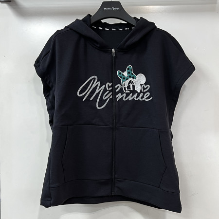 [행복한백화점][디즈니골프]캡소매 스트링 후드 트레이닝 집업 베스트 블랙 여성 DO3LTW001