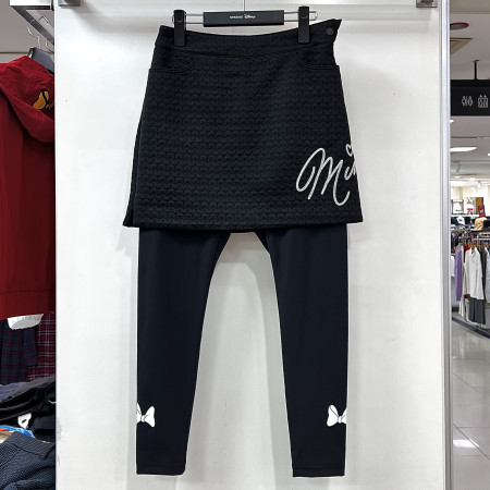 [행복한백화점][디즈니골프]간절기 일체형 엠보싱 치마 레깅스 블랙 여성 DO3LPA007