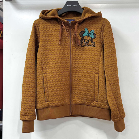 [행복한백화점][디즈니골프]패턴 엠보싱 후드 집업 점퍼 카멜 여성 DO3LTJ011