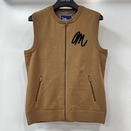 [행복한백화점][디즈니골프]라운드넥 풀집업 방풍 니트 조끼 베이지 여성 DO3LKV004