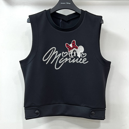 [행복한백화점][디즈니골프]간절기 티셔츠형 라운드 조끼 블랙 여성 DO3LTV005