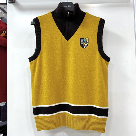 [행복한백화점][디즈니골프]캐시미어 혼방 반집업 니트 조끼 머스타드 남성 DO4MKV030